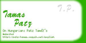 tamas patz business card